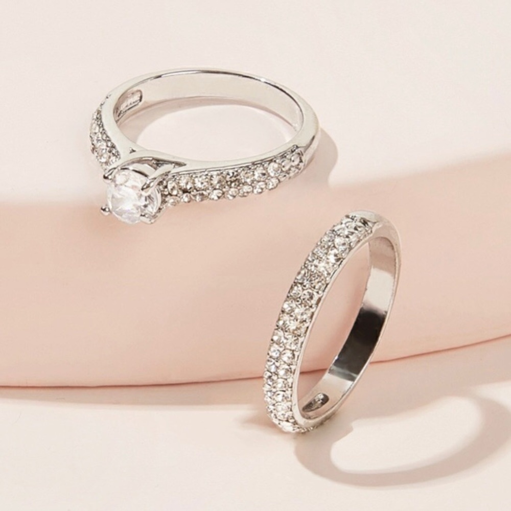 Silver Engagement Bridal Set